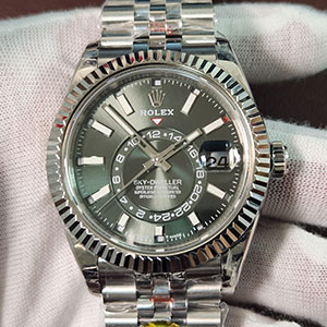 NOOB製 ROLEX スカイドゥエラー コピー時計 42mm M336934-0002 グリーン 9002ムーブメントを搭載 